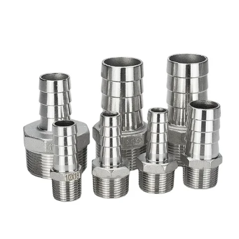 KQ SS304 Male Thread Hose Barb Connector 1/2' BSPT X 16mm OD Hex Nipple Fittings