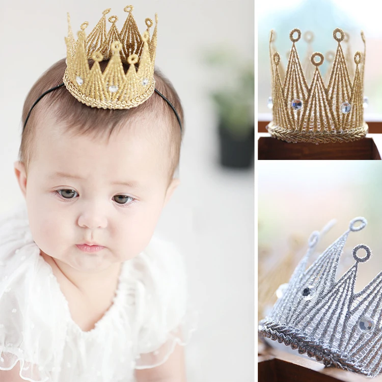 Happy birthday children crown headdress wholesale baby girls hair mini Tiaras Crown for party