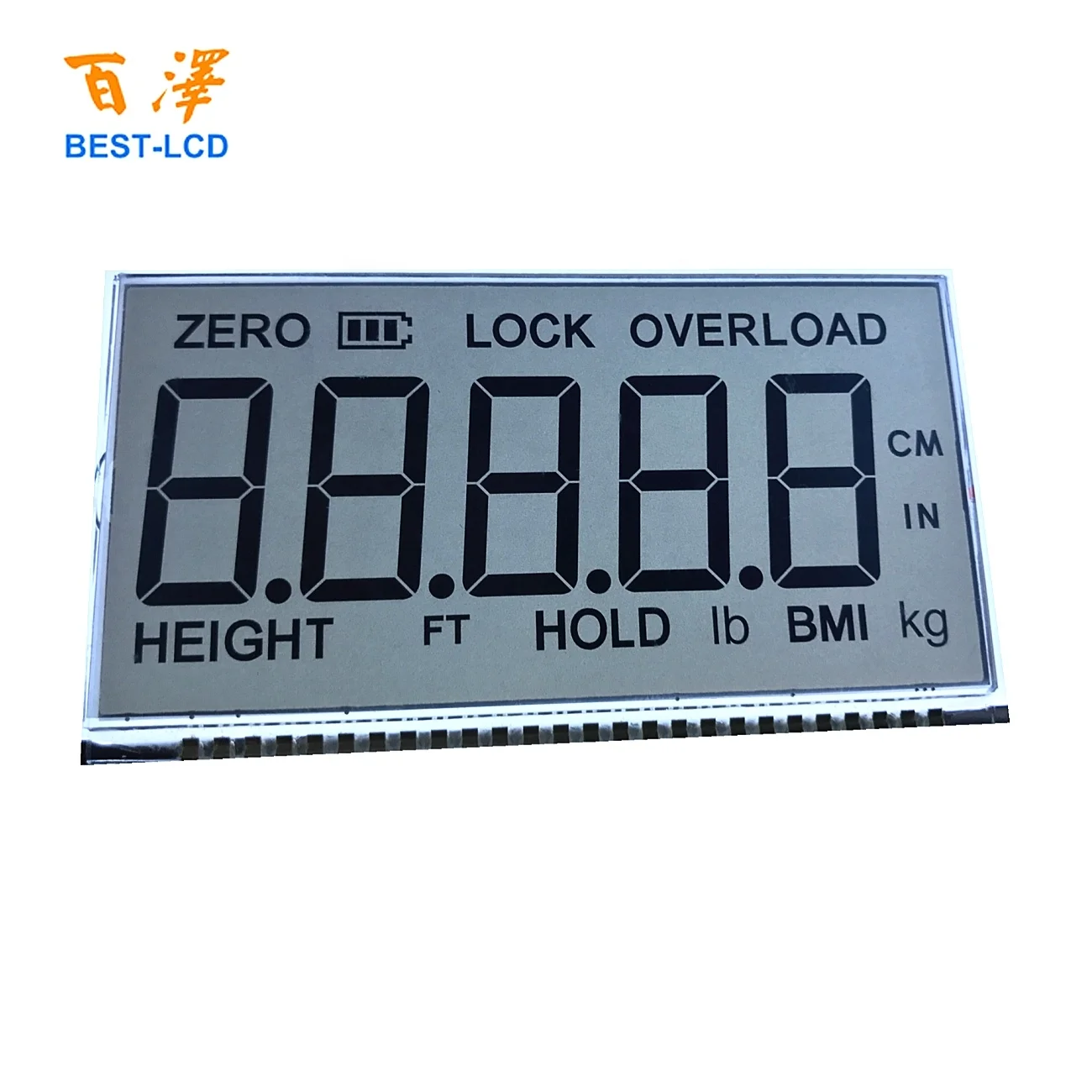 RoHS Segment LCD Screen Monochrome TN/HTN/STN/FSTN/VA LCD Panel for electronic scale