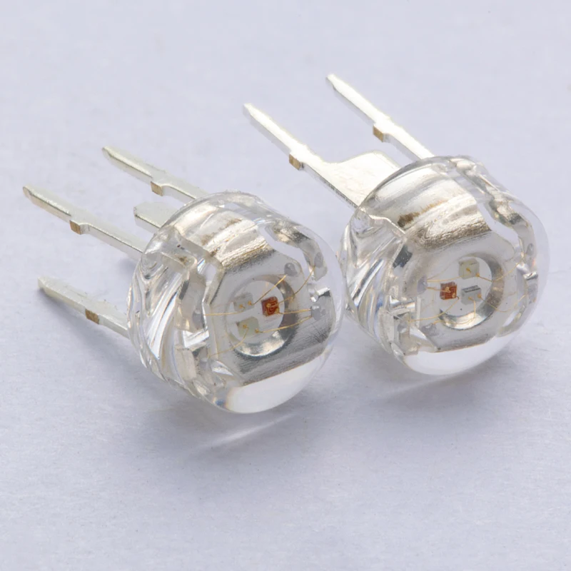 Factory Make Mini Super Flux Led Piranha RGB Super Flux Led Amber Piranha Led Highlighted Through Hole LED 4 Pins Lamp Led