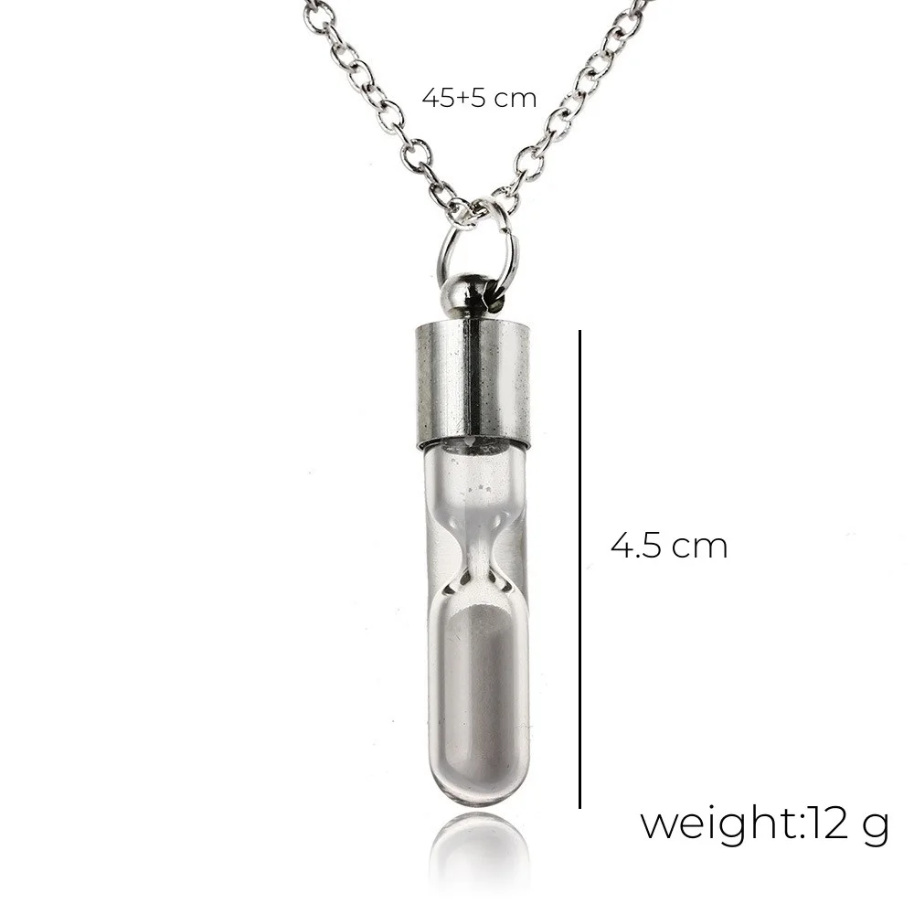 Wholesale Luminous Crystal Hourglass Pendant Necklace Glow In the Dark Quicksand Wish Bottle Necklace For Women Jewelry