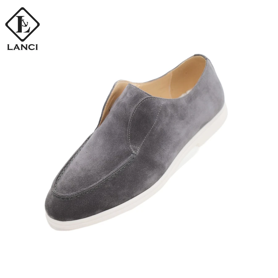 LANCI 2023 shoes manufacturer company genuine leather designer luxury men Custom Casual Loafers Boat shoes for men