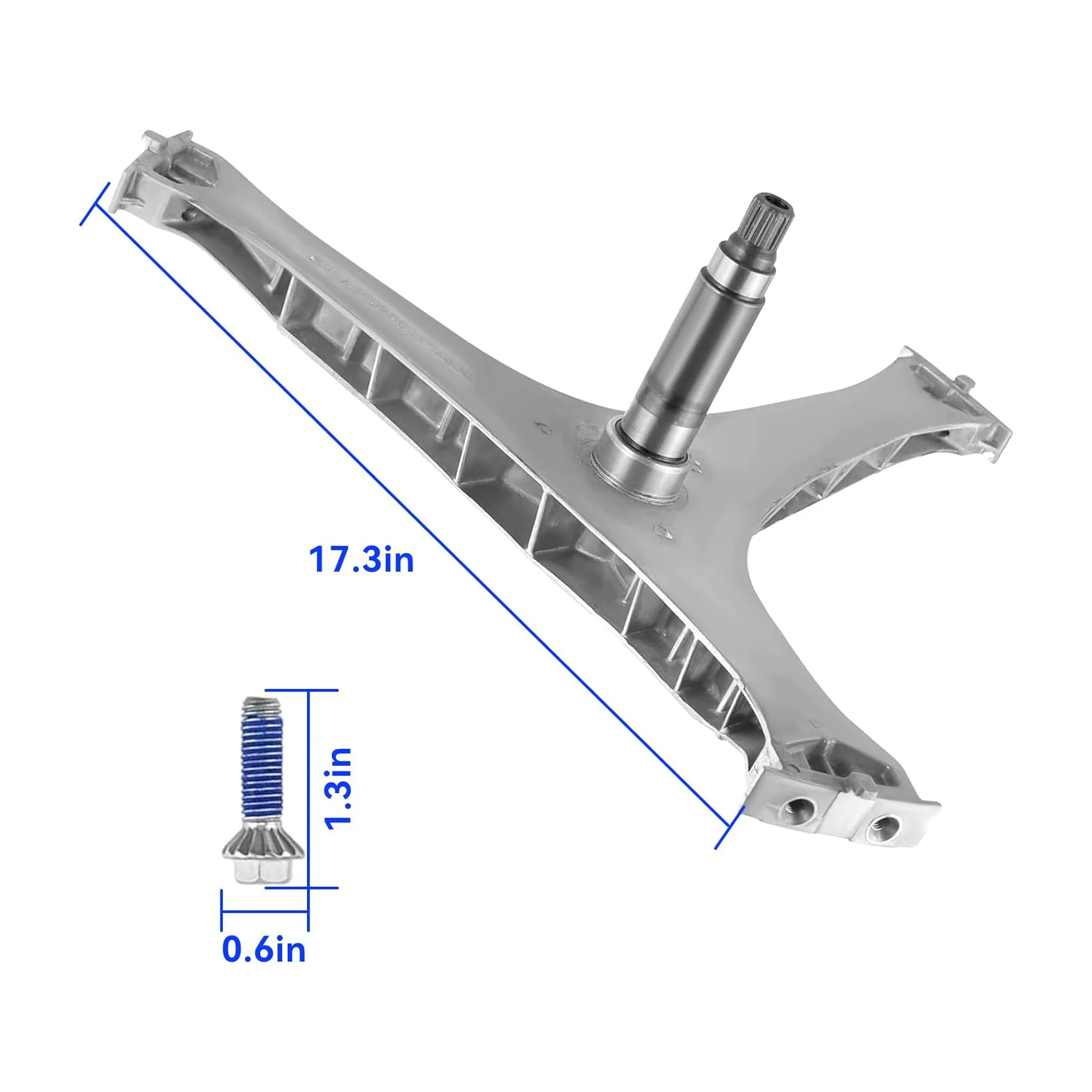 DC97-17004B Washer Flange Shaft Assembly with DC60-40137A Spider Hex Bolt (6 Pack) Compatible with Samsung Washing Machine