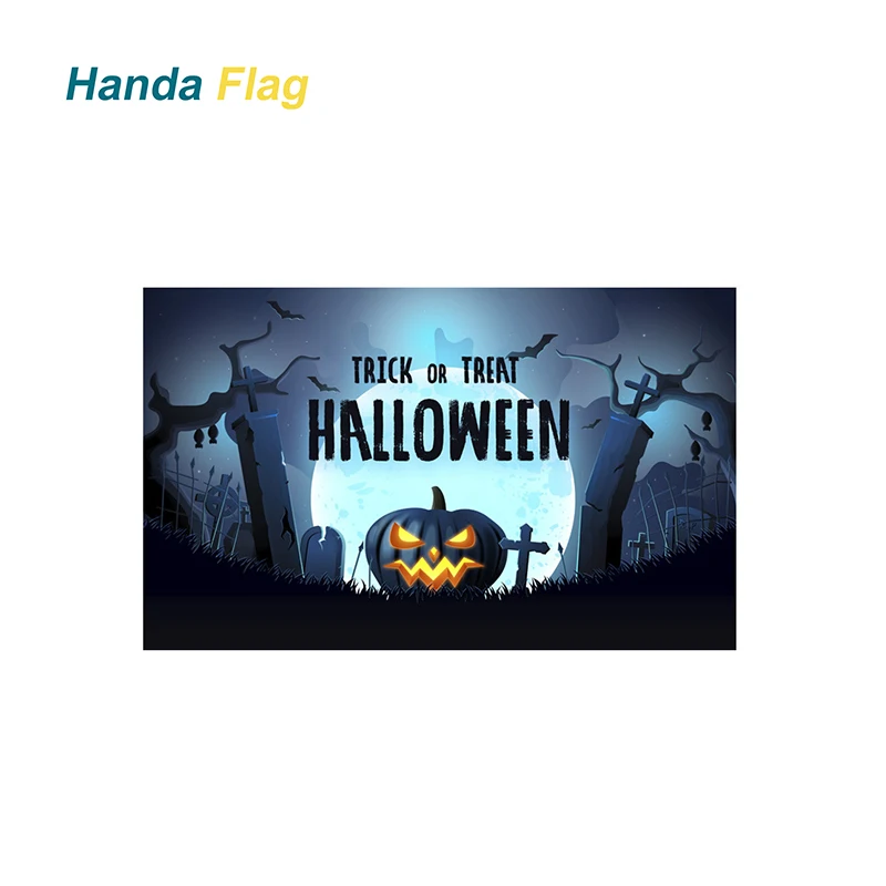 HanDa пользовательские полиэфирные ткани ручные флаги и баннеры Happy Halloween рождественские праздничные принадлежности с индивидуальным дизайном