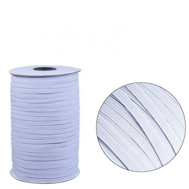 Wholesale 1/8 Inch Woven Fabric Ear loop Cord Braided 3mm Flat Elastic Band