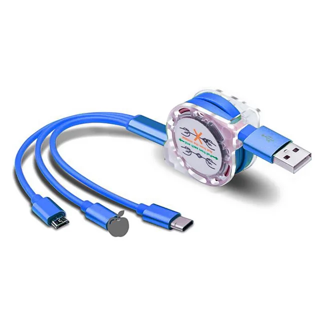 Выдвижной зарядный кабель с несколькими USB-портами Шнур Micro USB Type-C для Samsung Galaxy A30 A50 A70 M30 сотового телефона несколько кабелей