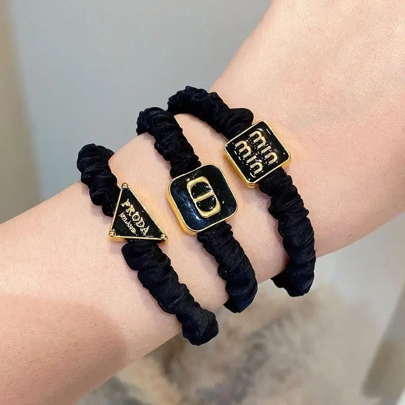 Wholesale Girls Women Black Hair Rope Rubber Band Factory Price Top knot Ponytail Hair Tie