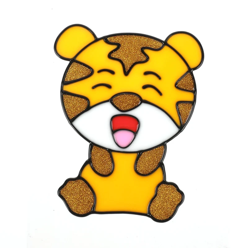 2022 Новогодняя наклейка с милым тигром, декоративные ПВХ наклейки на заказ