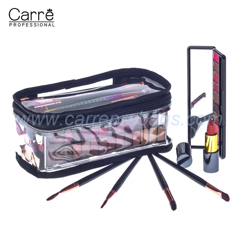 OEM Logo Transparent Toilet Bag Makeup Studio Rectangle Clear PVC Bag for Cosmetics