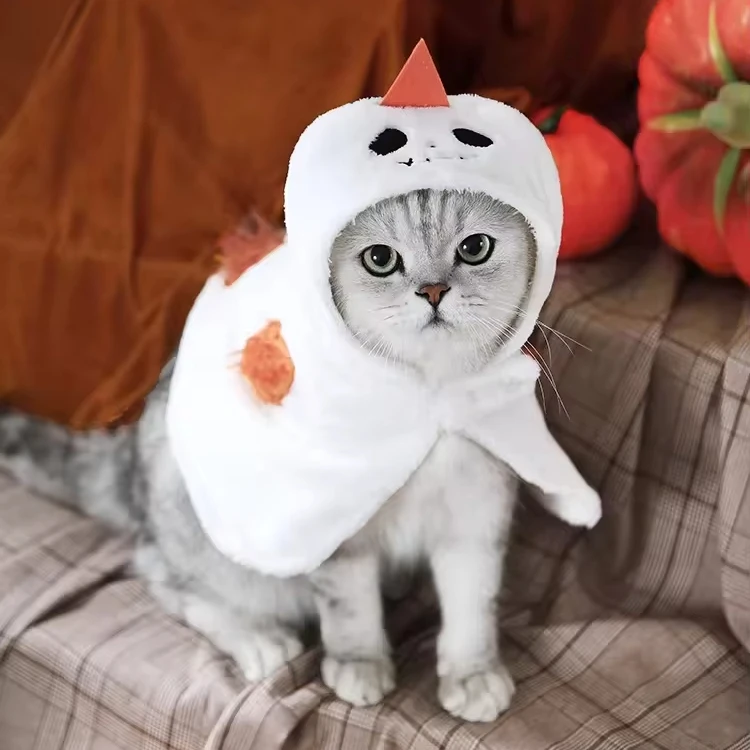 UFBemo Hot Selling Pets Cosplay Costume Cat Dress Pet Cape Hat Set Dog Dress Up Photo Prop Halloween Clothes for Pets
