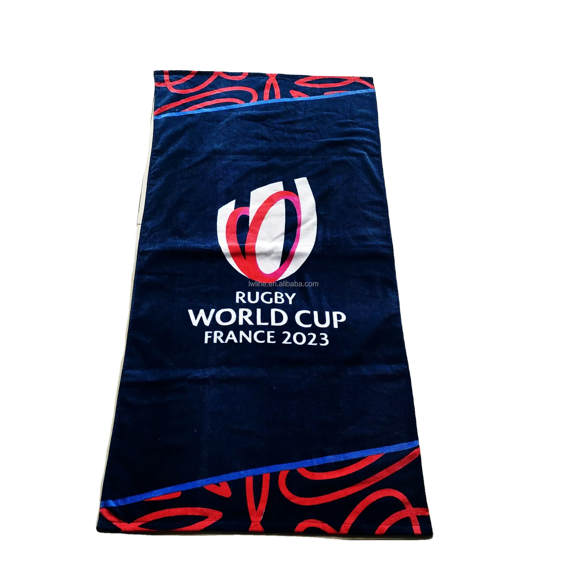 Wholesale 100% cotton beach towels velour custom design reactive printed beach towel with logo
