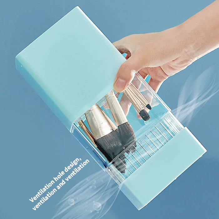 clear window cap Dust-proof Brush Storage Artist Brushes Travel cosmetic Bag Stand-up Makeup Cup Brush Holder