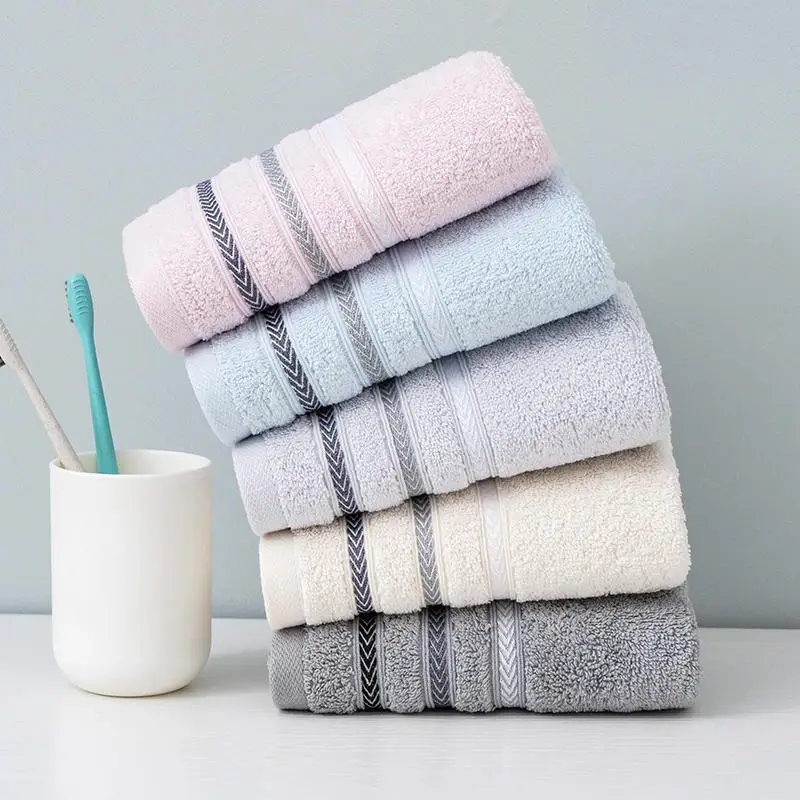 Morandi Color Coral Fleece Jacquard Woven Towel Soft Cotton for Hotel Spa Home Travel Cleaning and Cleansing-for Adults