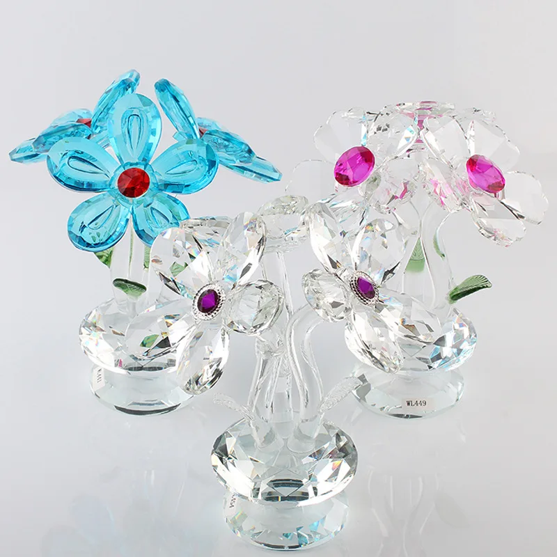 Romantic Wedding Gifts Multicolor Crystal Rose Favors With Colorful Box Party Favors Baby Shower Souvenir Ornaments For Guest