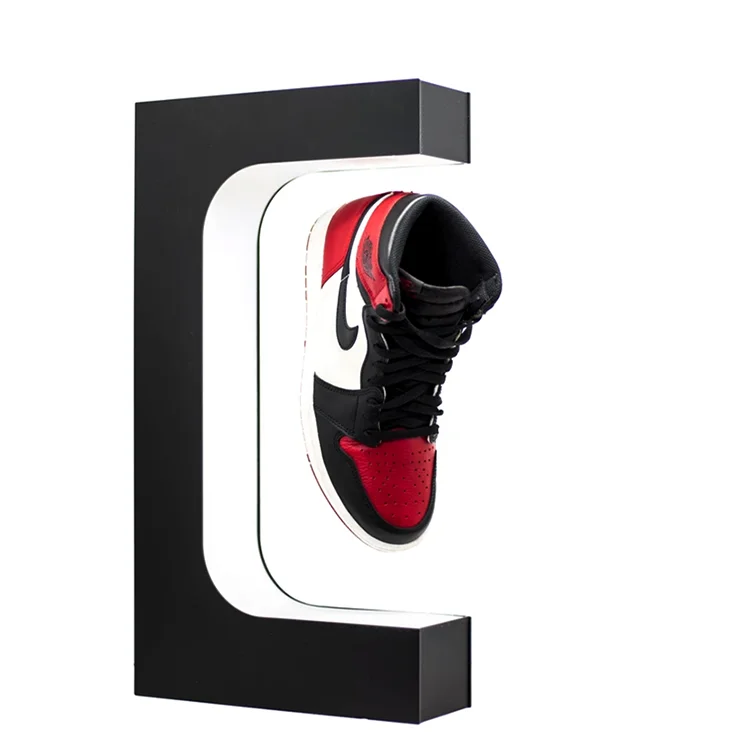 Floating shoes racks electromagnetique display tray magnetic top magnetic levitating bottles