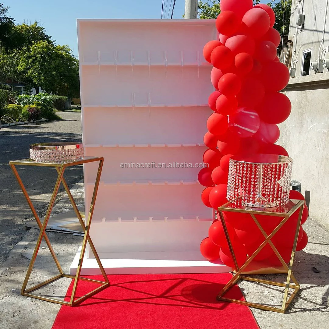 Amina Craft custom white acrylic champagne  wall glass display holder