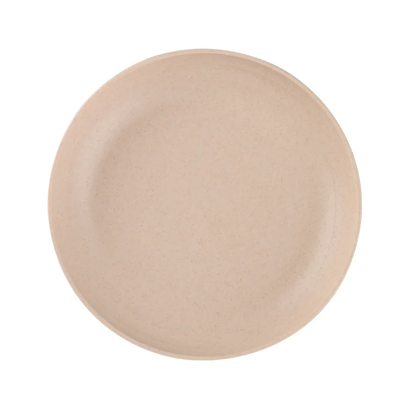 Tableware Round Wheat Straw Bowls And Plates Gift Set 25cm Plate