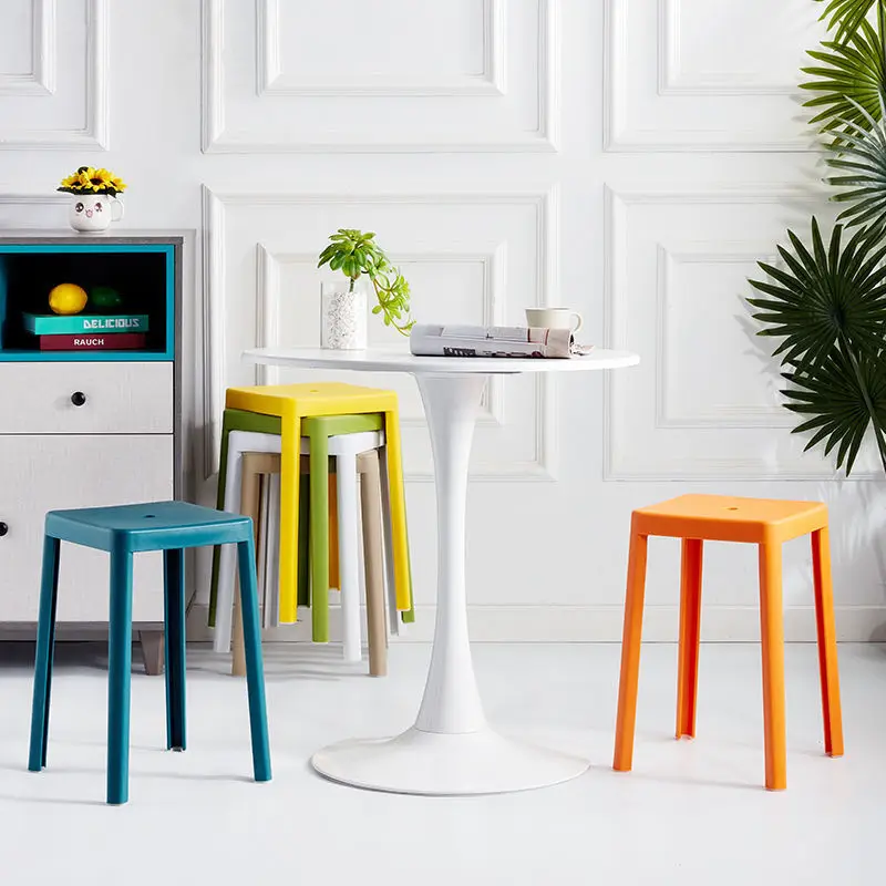 ULT-FY-HH Nordic plastic stool household thickened adult square stool simple modern living room high stackable stool