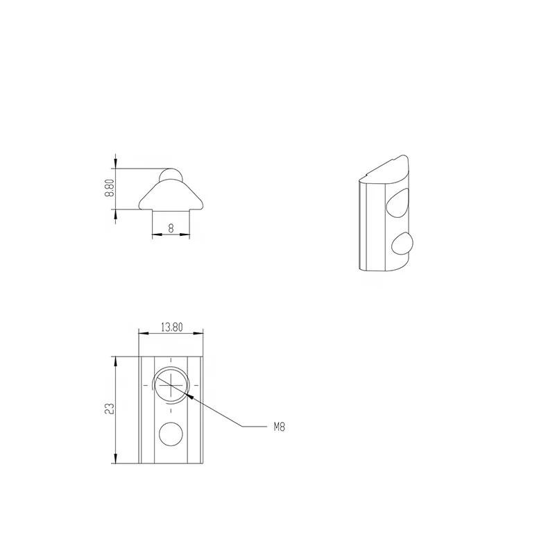 Steel OB40 M8 Roll-in T-nuts with ball spring for aluminium profile