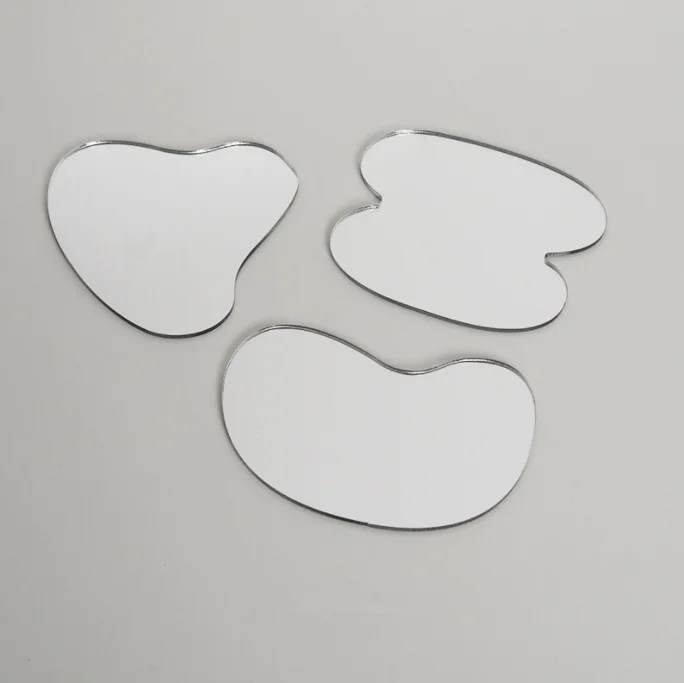Laser Cutting Mirror Acrylic with different shape Mirror Coasters