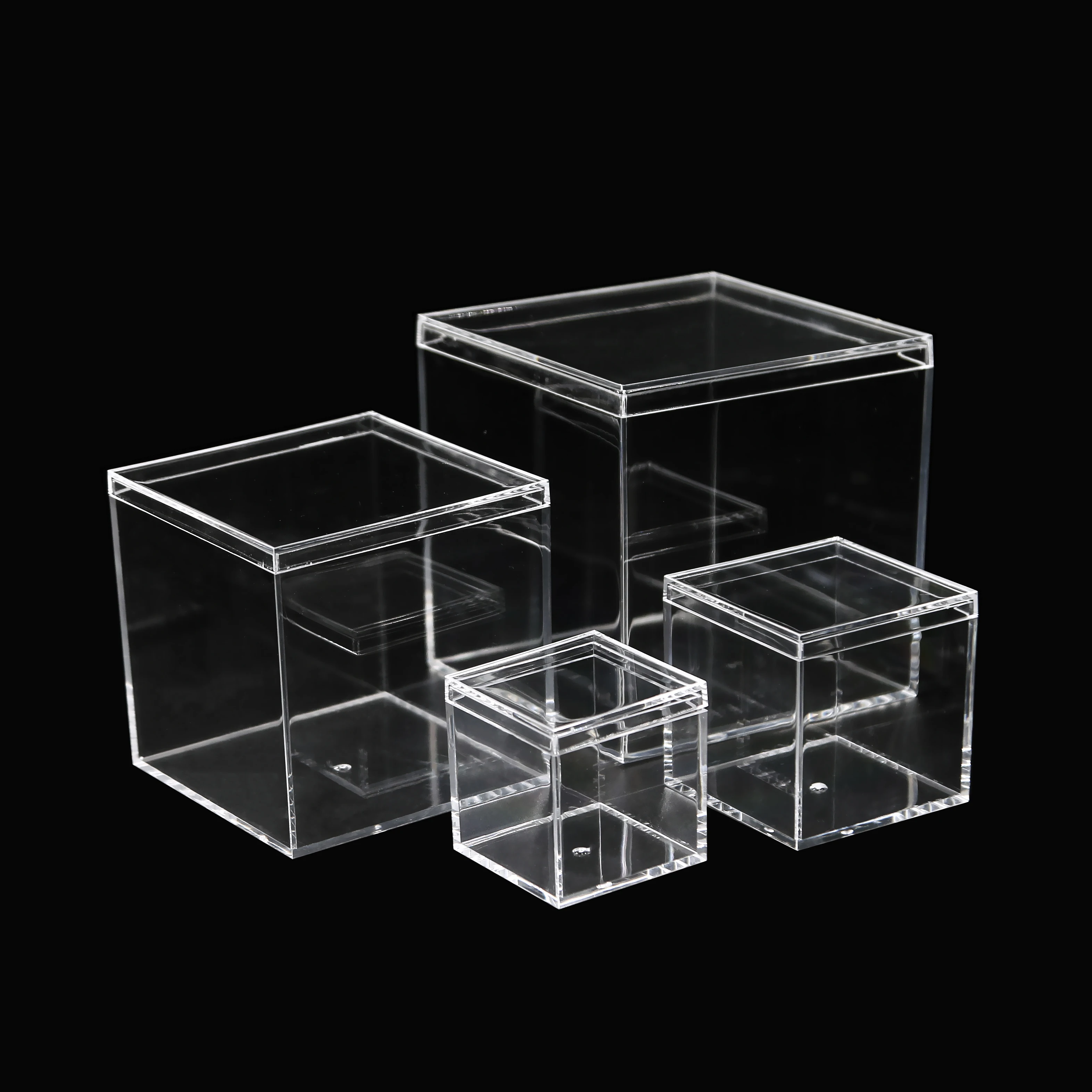 Square 10x10x10 Acrylic Display Box Hand made Transparent Car Model Box Clear Perspex Box With Lid Shop