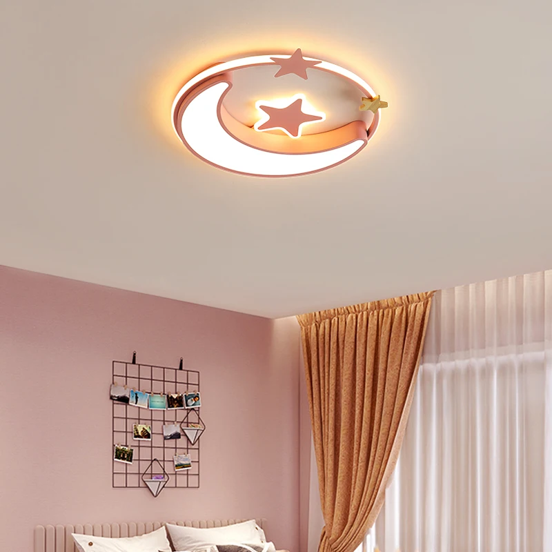 New Modern Surface Mount LED Kids Room Light Ceiling Light Modern Dimmable Bedroom ceiling lamps kids living room pink blue