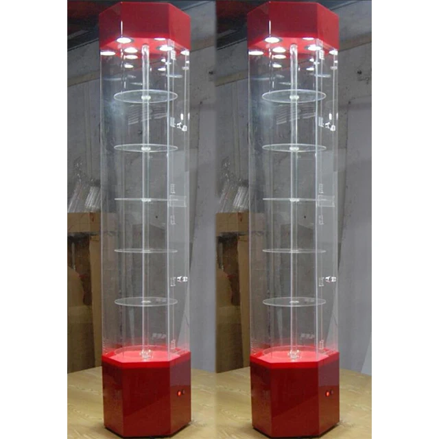 Glass display shelf with LED light