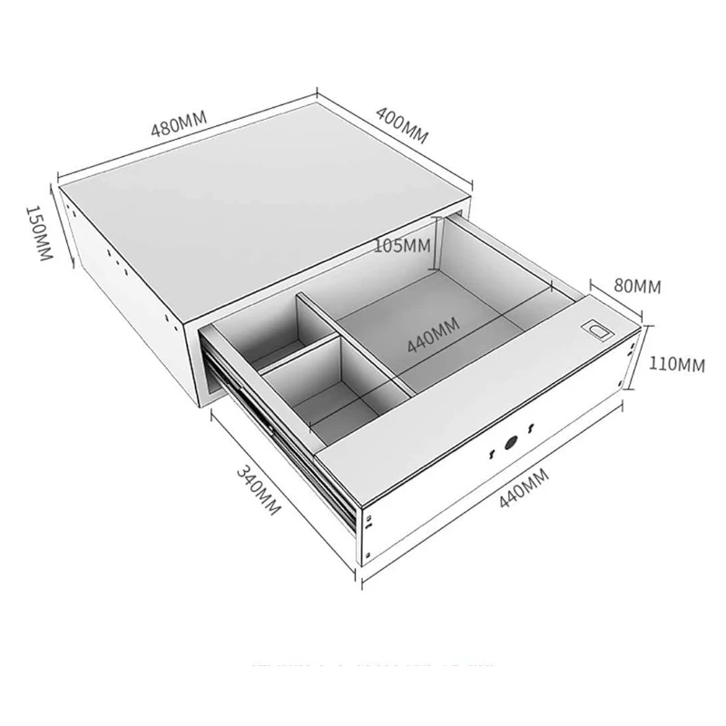 CHINA wholesale custom moq 1 Safe Box Cabinet Safes Household fingerprint lock Small Password Drawer Safe 40cmX15cmX46.4Cm
