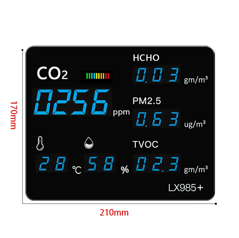 
Multifunctional air detector co2 controller with Large LED digital thermometer & hygrometer 