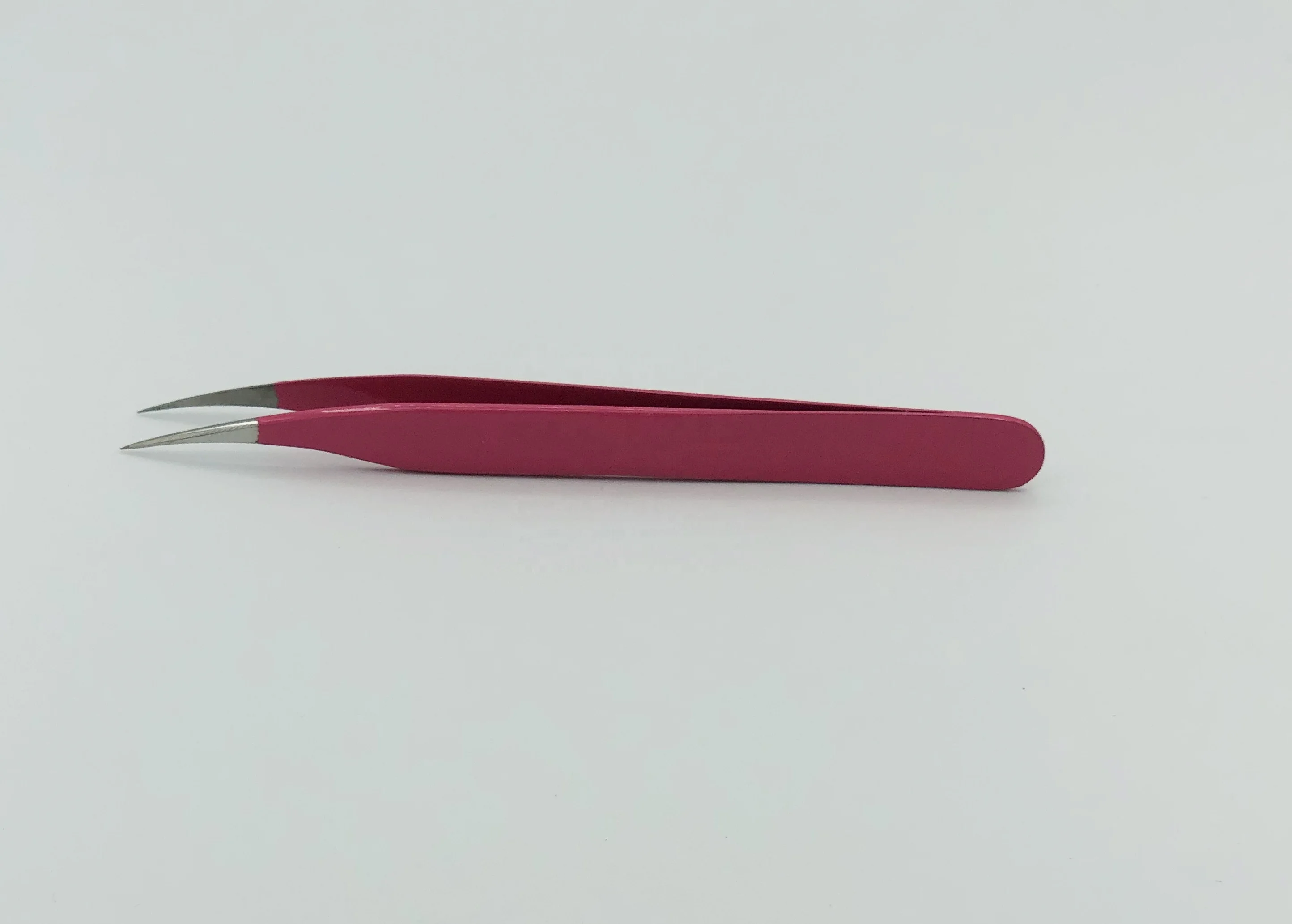  Профессиональный Розовый Пинцет для наращивания ресниц с алмазным наконечником серебряной нержавеющей сталью под частной этикеткой