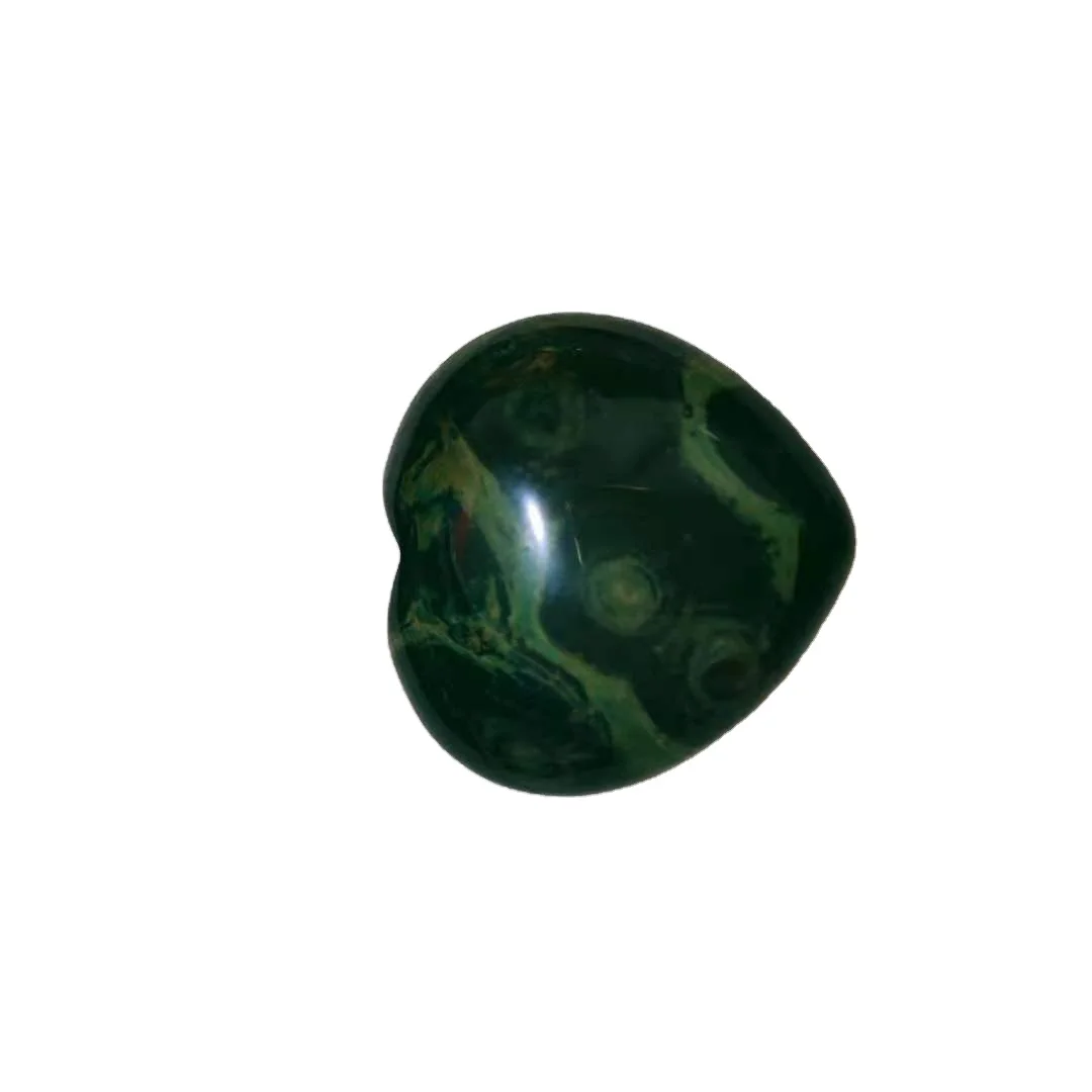 
High quality green crystal stone carving heart-shaped gem healing stone 