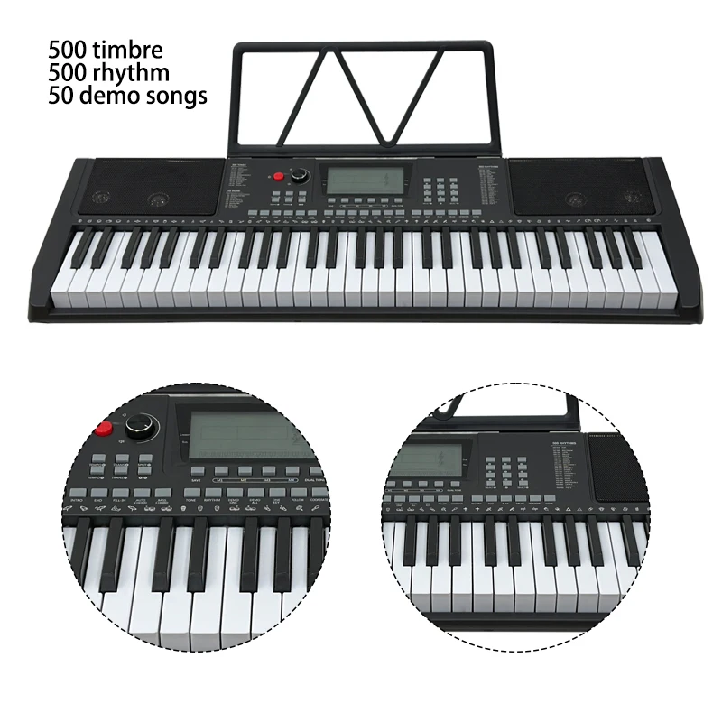 Multi-function 61 Big Key Touch Response Electronic Organ Digital Piano Electric Musical Instruments USB MIDI Port
