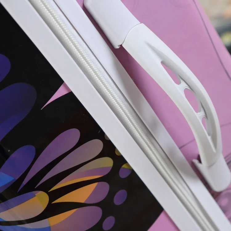 
Custom luggage fashion butterfly printing suitcase abs trolley luggage bag travel smart luggage 
