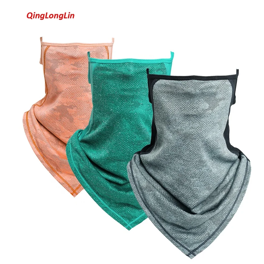 QingLongLin Custom logo Cloth Washable Face Mask Moisture Wicking Bicycle Face Mask Multifunction Polyester Bandana