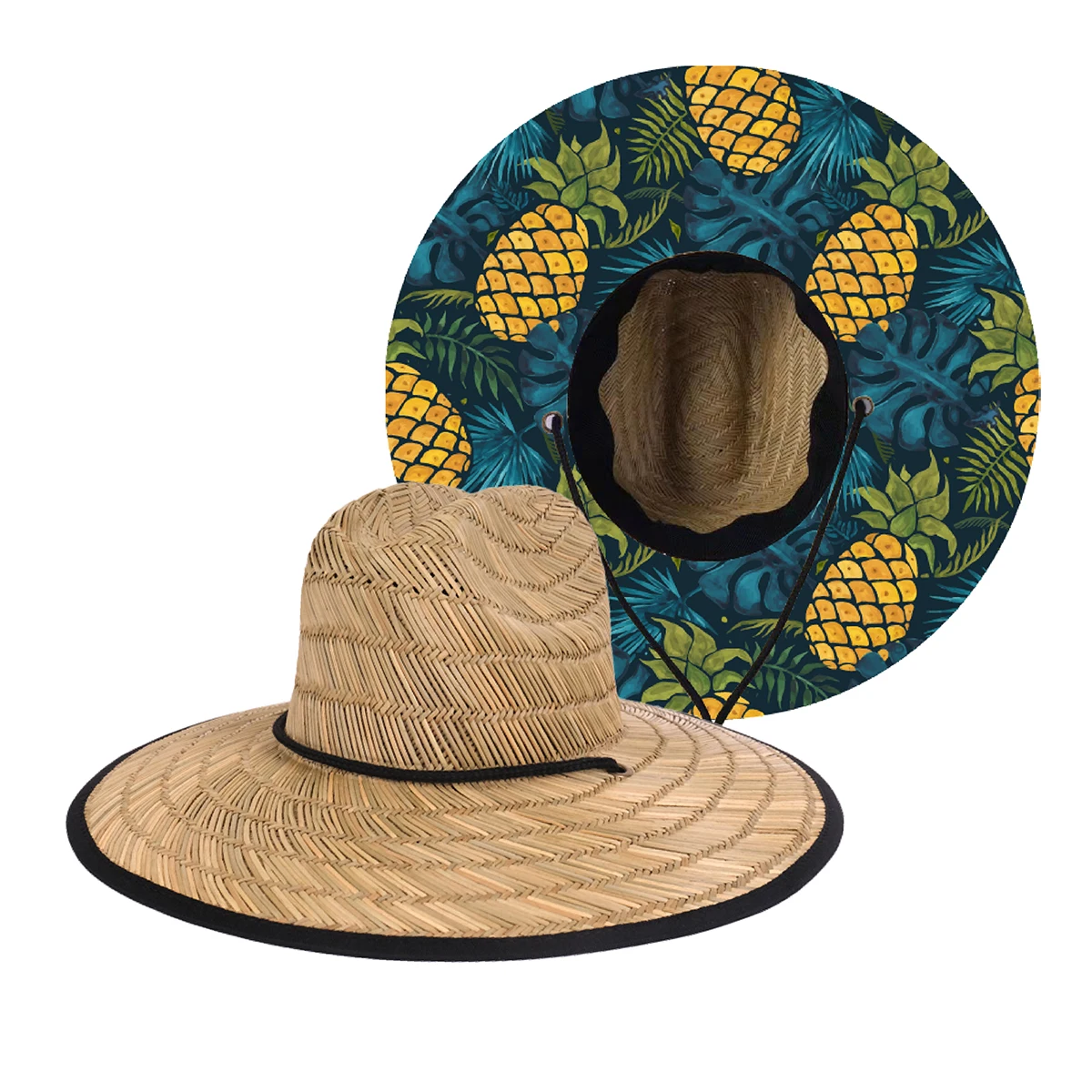 High quality custom logo wide brim sunshade cowboy beach surf lifeguard straw hat for summer