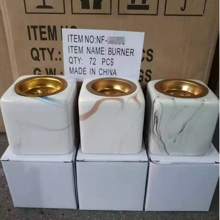 Fashion Marble Gold Charcoal Jars Thurible Aromatherapy Furnace Arabic Ceramic  Incense Burner Zen Incenso Luxury Decor