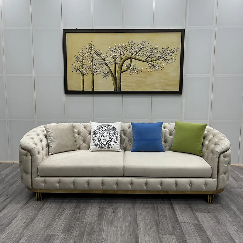 Home rooms furniture small sofa set modern luxury sectional velvet fabric 1 2 3 seater couch living room sofas for small space