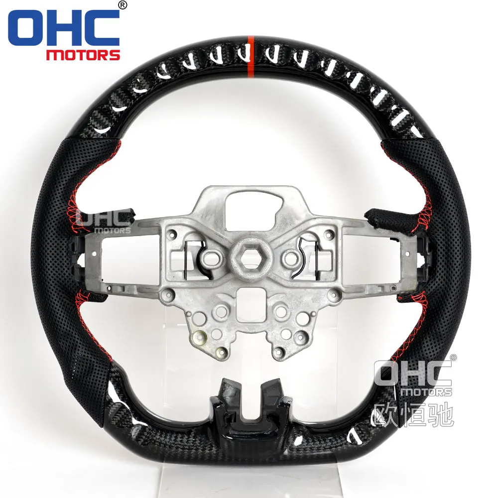 Factory Customized Steering Wheel For Ford Mustang Gt Gt500 2018 2019 2020 2021 2022 Couple Real Carbon Fiber Steering Wheel