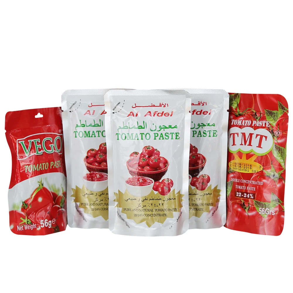 70g Tomato Paste in Pouch Sachet Al Mudhish 22-24% Tomato Paste 100% Pure Without Additives Tomato Paste