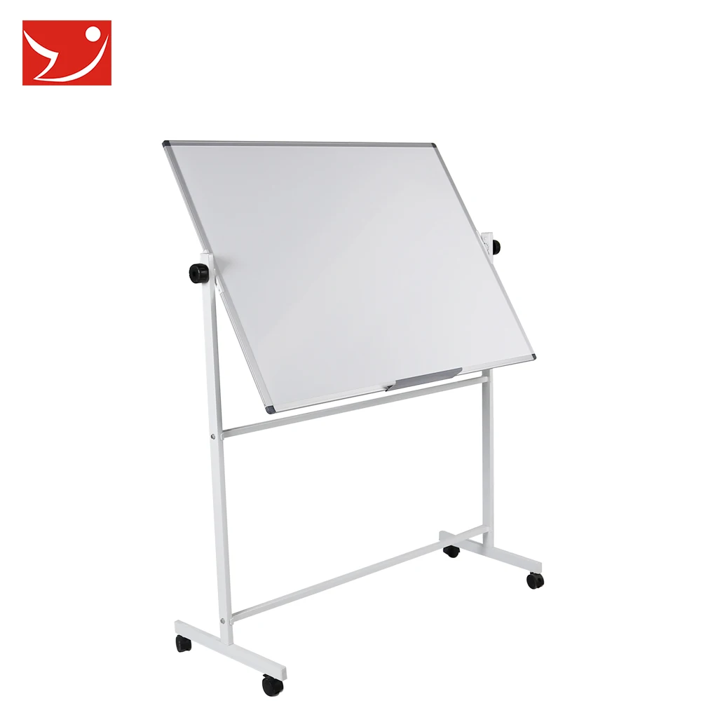 Mobile And Lockable Magnetic White Board Stand Standing Whiteboard Stand With Wheels 90*120CM