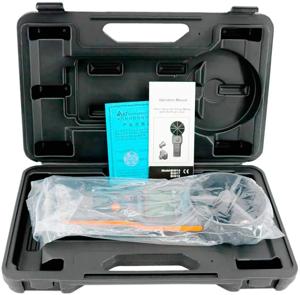 AZ8919 multi-function anemometer carbon dioxide detector temperature and humidity wet bulb dew point anemometer