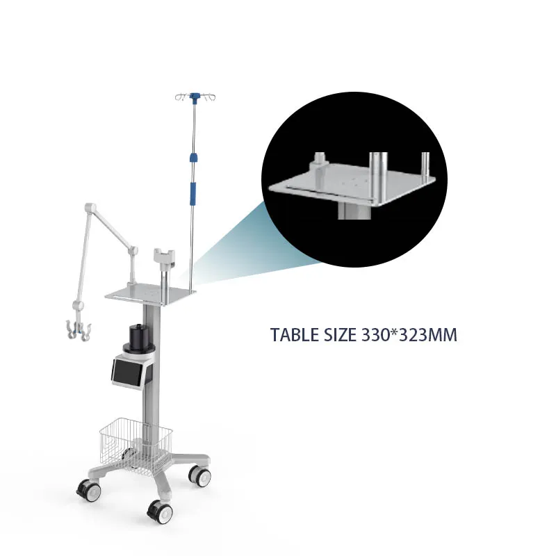Metal hospital medical equipment cart high quality medical mobile device trolley with rod