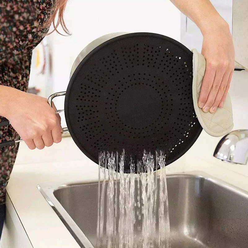 Top Seller Silicone Splatter Screen for Frying Pan Grease Splatter Guard with Folding Handle Grease Splatter Screen for Cooking