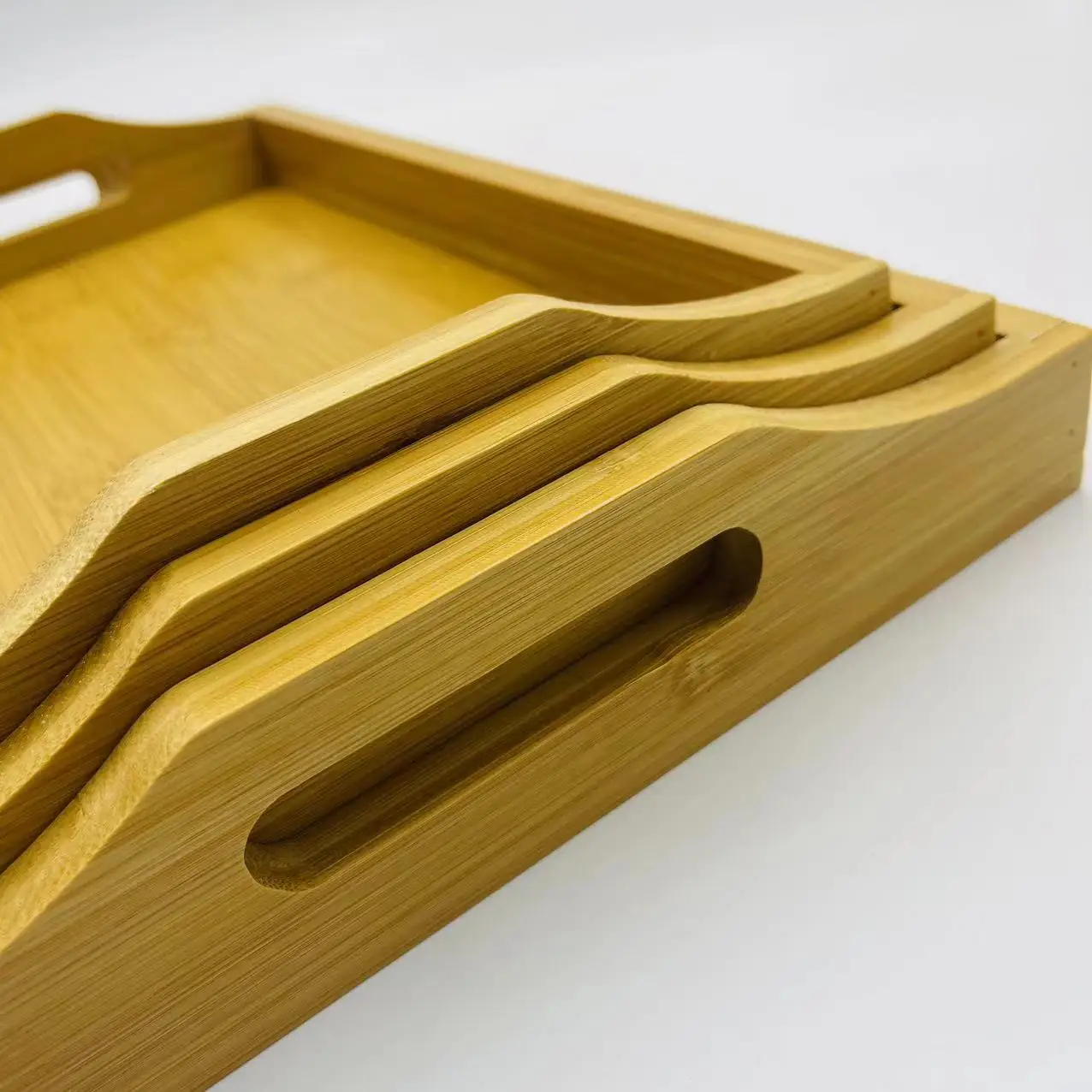 Customized Bamboo Tea Service tray Set Factory Direct Sales Natural Bamboo Sushi Dessert Display Bamboo food tray