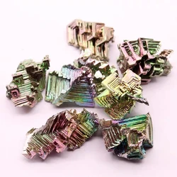Rainbow  Bismuth Mineral  Pyramid Crystal Bismuth Ore Craft  Decoration