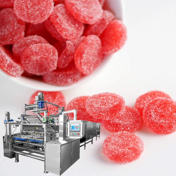 automatic vitamin health organics green jelly soft candy production line apple cider vinegar gummy bear molding machine