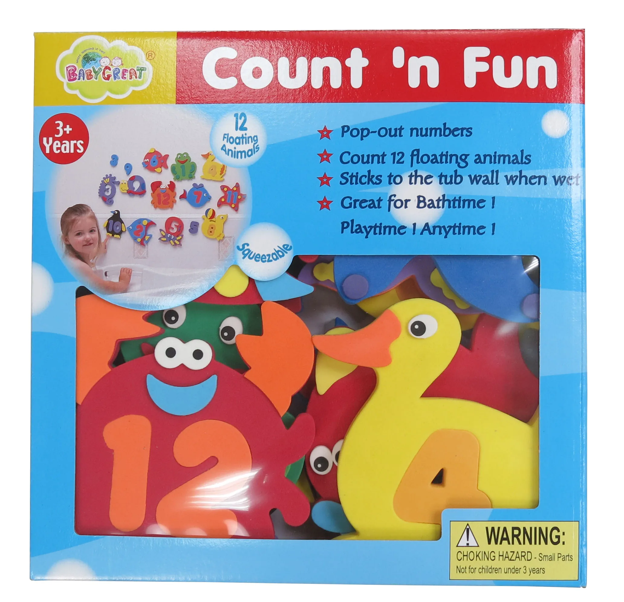 Excellent 10mm Thick Digital Animals Bath Toys for Children for Indoor Swimming Pool Use