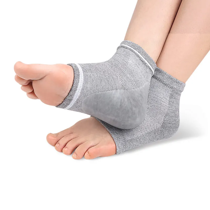 Увлажняющие гелевые носки для мужчин и женщин, защита каблука, с вентиляционным отверстием, с открытым носком