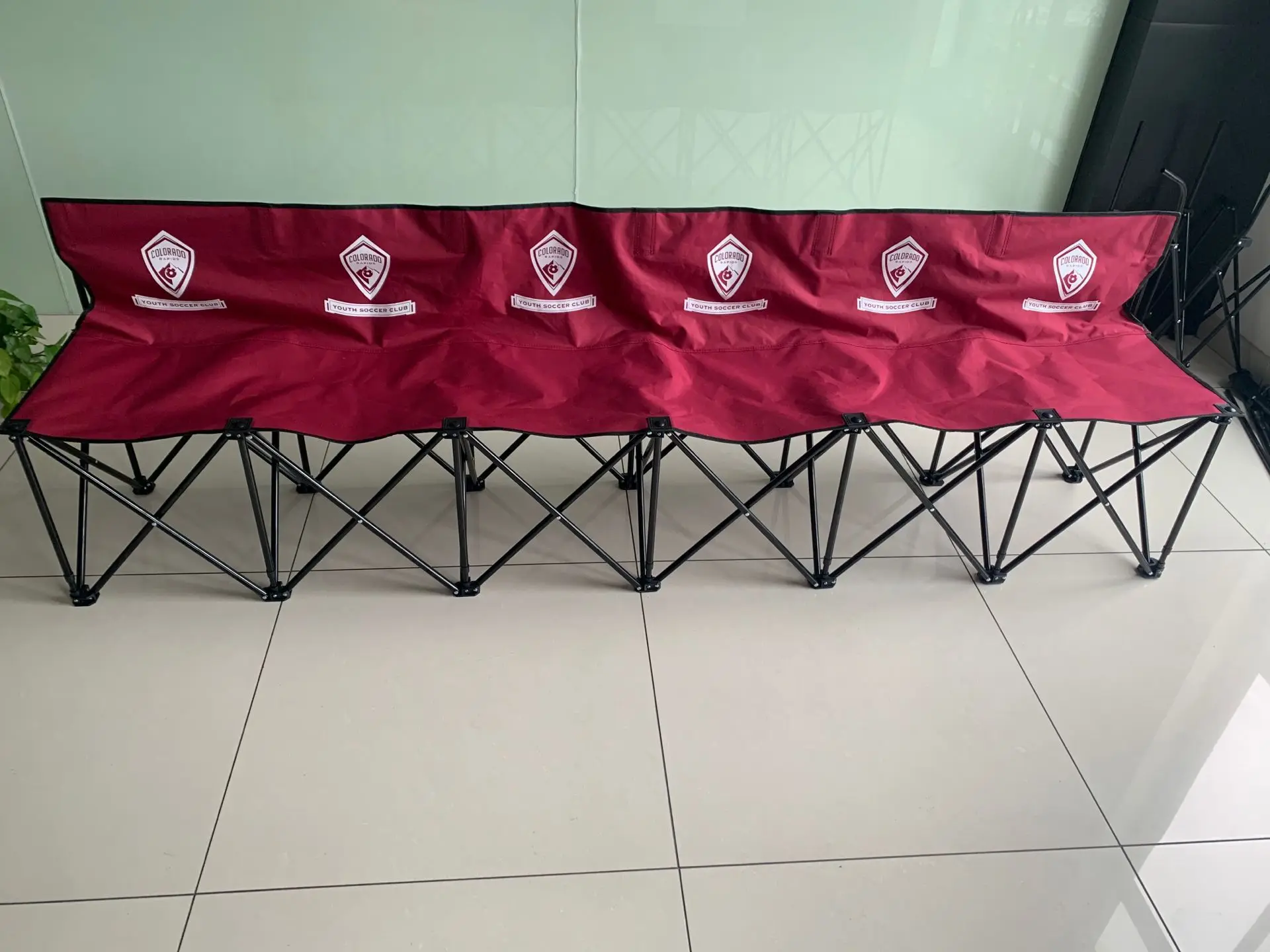 6 Seat Foldable Team Sports Sideline Waterproof Folding Portable Garden Outdoor Bench Seat