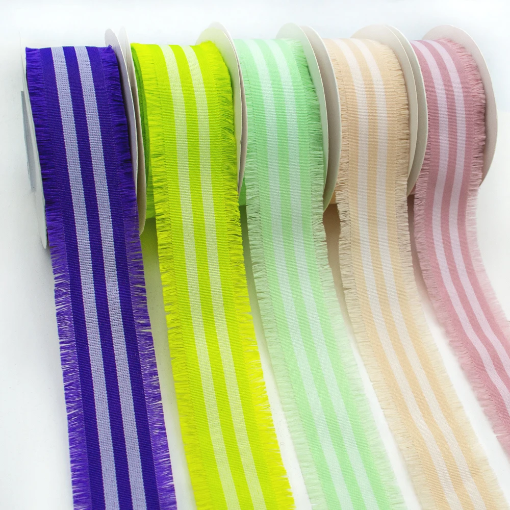 Gordon Ribbons Tassel Edge Striped Ribbon Ethnic Style Lace Webbing DIY Sewing Decorative Fabric Accessories